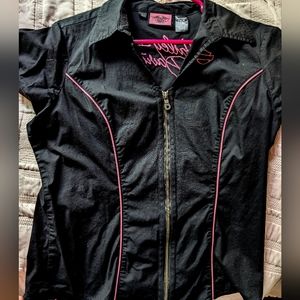 Harley Davidson zipper v neck